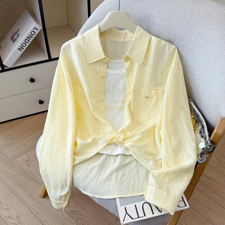 BY11963# 春季新款学院风背心两件套高腰衬衣不规则设计感衬衫套装 服裝批發女裝批發服飾貨源