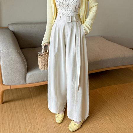 BY11967# 春夏新款显瘦工装长裤设计感高腰宽松大摆阔腿休闲裤女 服裝批發女裝批發服飾貨源