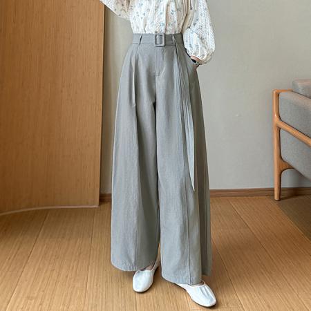 BY11967# 春夏新款显瘦工装长裤设计感高腰宽松大摆阔腿休闲裤女 服裝批發女裝批發服飾貨源