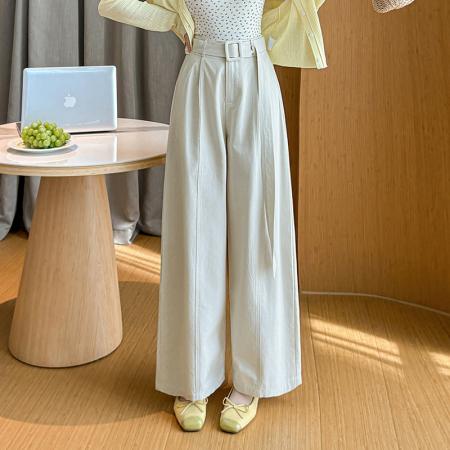 BY11967# 春夏新款显瘦工装长裤设计感高腰宽松大摆阔腿休闲裤女 服裝批發女裝批發服飾貨源