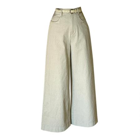 BY11969# 阔腿裤女春夏新款高腰显瘦设计感高腰长裤宽松阔腿九分休闲裤 服裝批發女裝批發服飾貨源