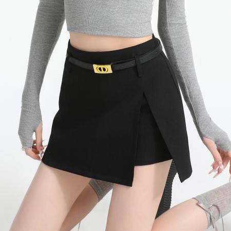 BY11987# 开叉a字半身裙女夏新款超火包臀灰色裙子小个子西装短裙 服裝批發女裝批發服飾貨源