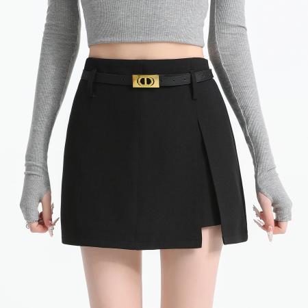 BY11987# 开叉a字半身裙女夏新款超火包臀灰色裙子小个子西装短裙 服裝批發女裝批發服飾貨源