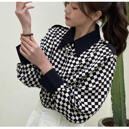 BY11999# 春季新款百搭时尚小翻领减龄设计感雪纺衬衫 服裝批發女裝批發服飾貨源