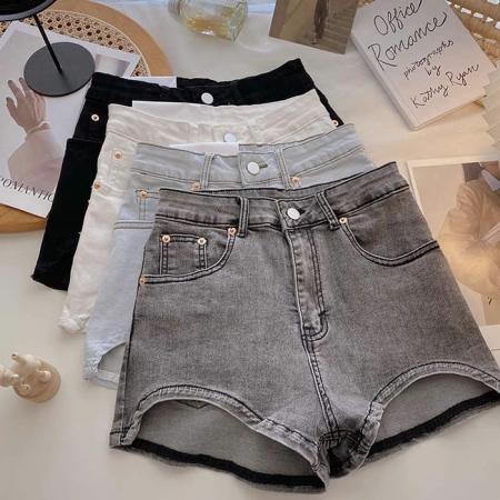 牛仔短裤女夏季新款韩版时尚个性显瘦小性感高腰阔腿热裤子 服裝批發女裝批發服飾貨源
