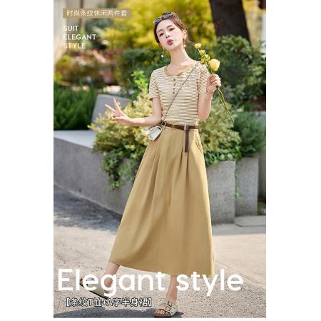 BY12086# 休闲条纹时尚...