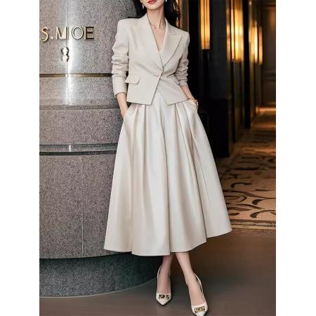 BY12092# 春装新款女装时尚穿搭一整套气质西装套装裙子高级感洋气通勤 服裝批發女裝批發服飾貨源