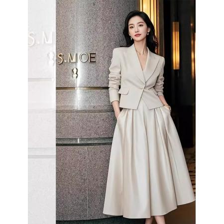 BY12092# 春装新款女装时尚穿搭一整套气质西装套装裙子高级感洋气通勤 服裝批發女裝批發服飾貨源