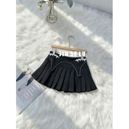 设计感美式辣妹风高腰百褶半身裙女A字百搭显瘦防走光A字短裙 服裝批發女裝批發服飾貨源