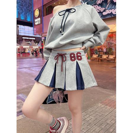 春夏新款半身裙女热辣拉拉队短裙百搭低腰百褶裙 服裝批發女裝批發服飾貨源