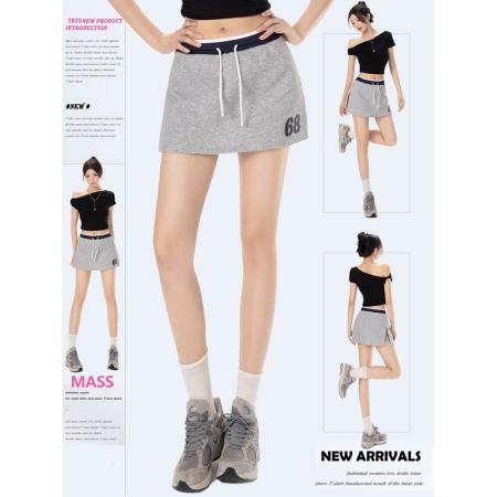 MASS美式复古辣妹低腰包臀短裙女夏季新款修身显瘦百搭休闲裙裤裤 服裝批發女裝批發服飾貨源