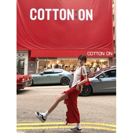 探戈舞步不规则荷叶边半身裙夏季小众复古碎花裙 服裝批發女裝批發服飾貨源