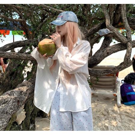 九亿浪漫出逃薄款长袖防晒衬衫女宽松上衣夏季外套罩衫 服裝批發女裝批發服飾貨源