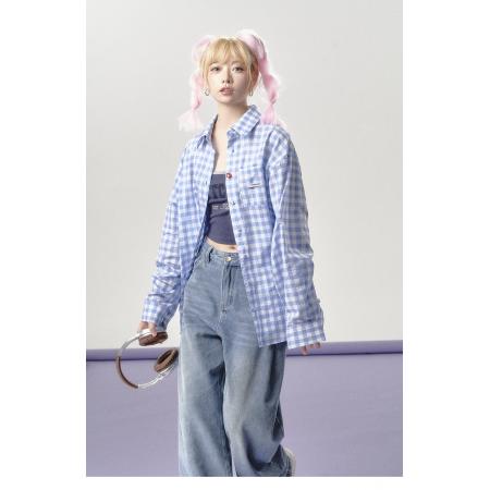 春日系复古条纹衬衫女秋季设计感小众叠穿衬衣学院风长袖上衣 服裝批發女裝批發服飾貨源