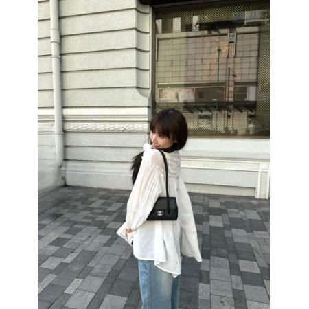 法式天丝苎麻白衬衫女简约上衣防晒长袖衬衣 服裝批發女裝批發服飾貨源