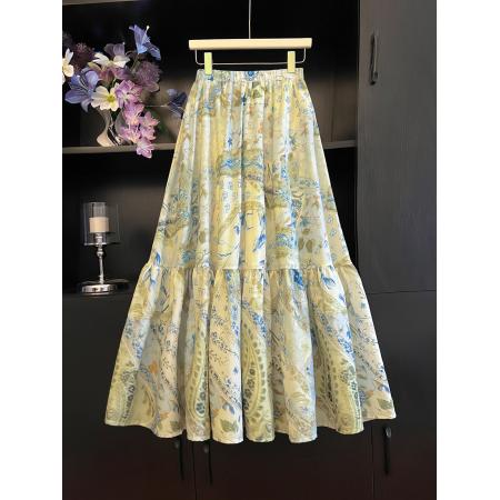 三标齐全天猫品质五线打边复古度假风半身裙伞裙蛋糕裙 服裝批發女裝批發服飾貨源