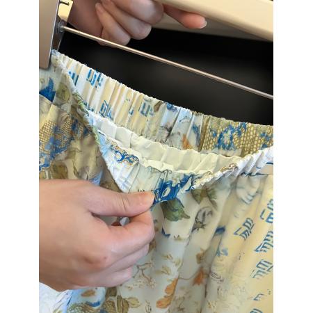 三标齐全天猫品质五线打边复古度假风半身裙伞裙蛋糕裙 服裝批發女裝批發服飾貨源