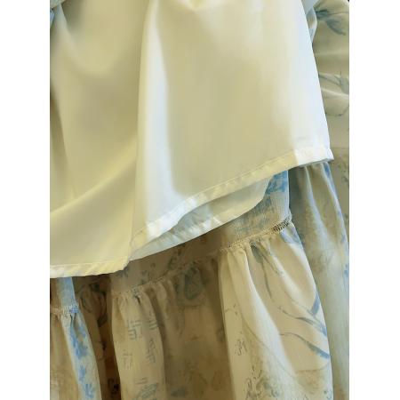 三标齐全天猫品质五线打边复古度假风半身裙伞裙蛋糕裙 服裝批發女裝批發服飾貨源