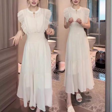 BY12177# 赫本风显瘦套装夏季新款时尚内搭吊带短袖飞飞袖连衣裙两件套 服裝批發女裝批發服飾貨源