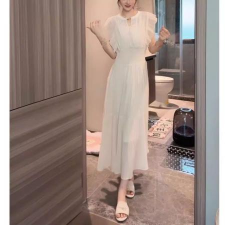 BY12177# 赫本风显瘦套装夏季新款时尚内搭吊带短袖飞飞袖连衣裙两件套 服裝批發女裝批發服飾貨源