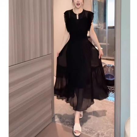 BY12177# 赫本风显瘦套装夏季新款时尚内搭吊带短袖飞飞袖连衣裙两件套 服裝批發女裝批發服飾貨源