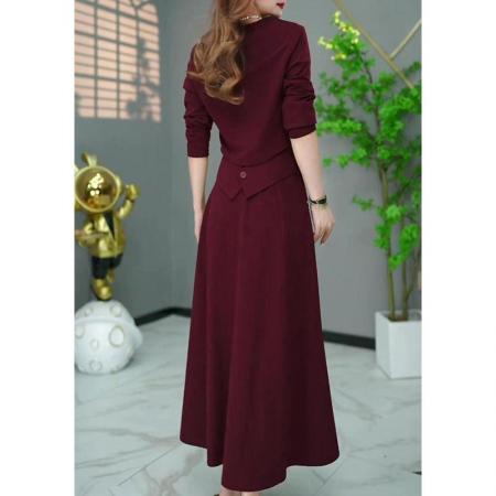 BY12178# 时尚洋气上衣半身裙两件套秋季新款显瘦遮肉法式套装裙 服裝批發女裝批發服飾貨源