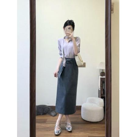 春装穿搭一整套设计感小众御姐气质小香风职业衬衫裙子两件套装女 服裝批發女裝批發服飾貨源