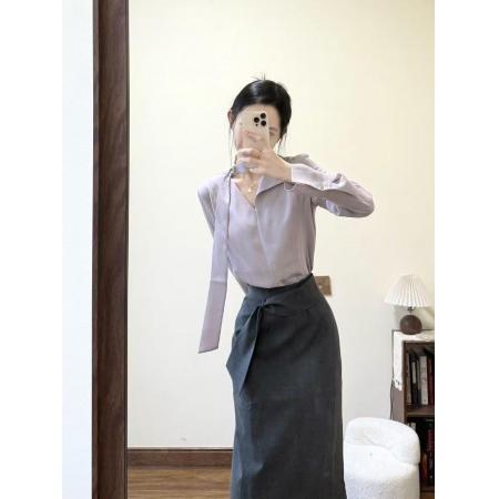 春装穿搭一整套设计感小众御姐气质小香风职业衬衫裙子两件套装女 服裝批發女裝批發服飾貨源