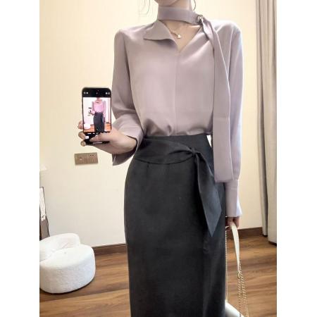 春装穿搭一整套设计感小众御姐气质小香风职业衬衫裙子两件套装女 服裝批發女裝批發服飾貨源