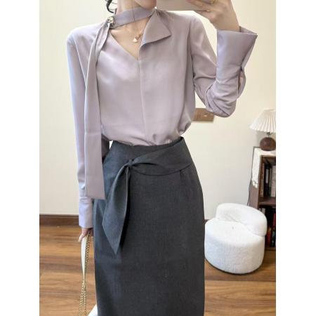 春装穿搭一整套设计感小众御姐气质小香风职业衬衫裙子两件套装女 服裝批發女裝批發服飾貨源