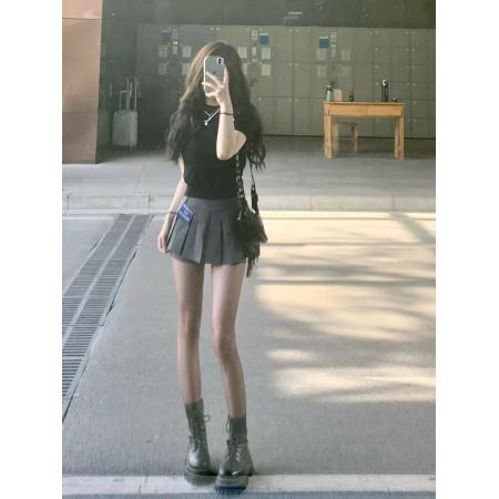 夏季穿搭酷盐系时尚减龄网红炸街可盐可甜港风复古chic两件套装女 服裝批發女裝批發服飾貨源