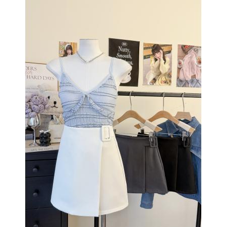 春夏款款高腰西装半身裙女设计感不规则A字包臀短裙 服裝批發女裝批發服飾貨源