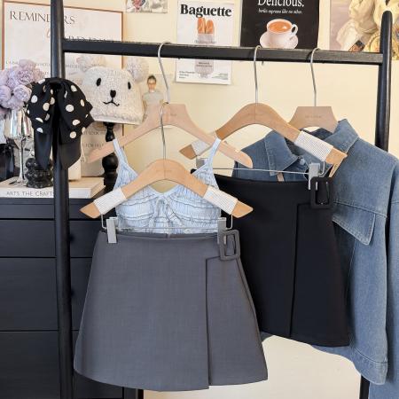 春夏款款高腰西装半身裙女设计感不规则A字包臀短裙 服裝批發女裝批發服飾貨源