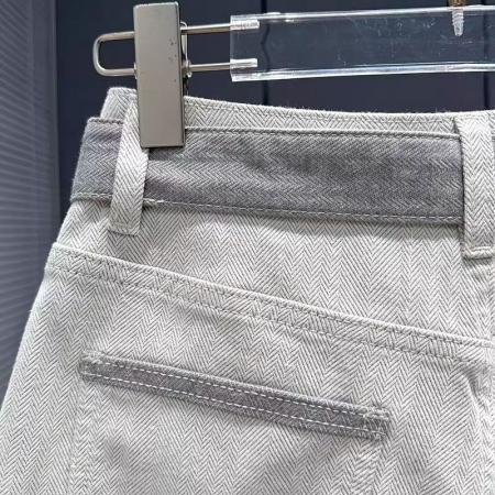 深圳南油夏季灰白色高腰显瘦a字休闲阔腿五分牛仔裤女新款 服裝批發女裝批發服飾貨源