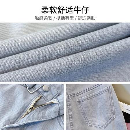 浅色牛仔裤女春秋季新款高级感浅灰色阔腿裤子宽松复古直筒裤 服裝批發女裝批發服飾貨源