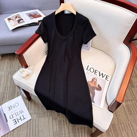 BY12205# 大码女装ins超火辣妹纯欲风连衣裙女修身显瘦高腰包臀裙 服裝批發女裝批發服飾貨源