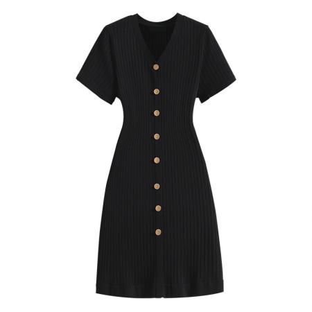 BY12210# 大码女装夏新款针织连衣裙女中长款夏装遮肉百搭显瘦裙子 服裝批發女裝批發服飾貨源