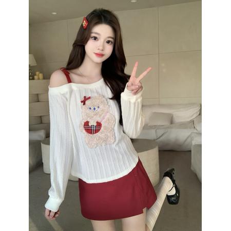 春装新款胖mm大码女卡通小熊纯...