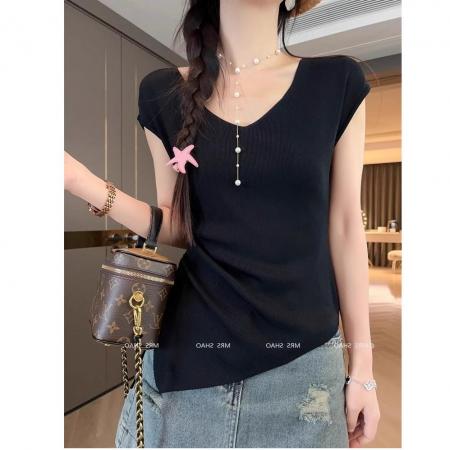 BY12228# 不规则短袖t恤女新款夏季洋气时髦独特漂亮后背镂空爆款上衣 服裝批發女裝批發服飾貨源