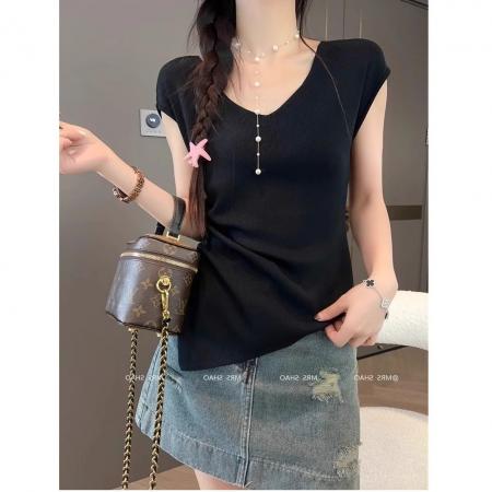 BY12228# 不规则短袖t恤女新款夏季洋气时髦独特漂亮后背镂空爆款上衣 服裝批發女裝批發服飾貨源