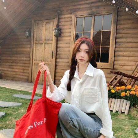 原版优质面料+丝巾气质蕾丝领带长袖白色衬衫设计感衬衣开衫上衣 服裝批發女裝批發服飾貨源