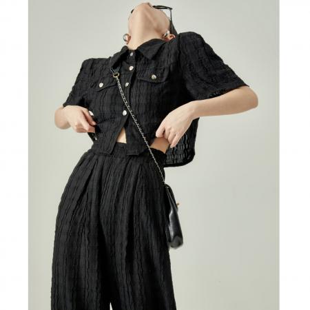 小香风气质休闲套装夏新款轻奢高级感干练通勤百搭韩版两件套 服裝批發女裝批發服飾貨源