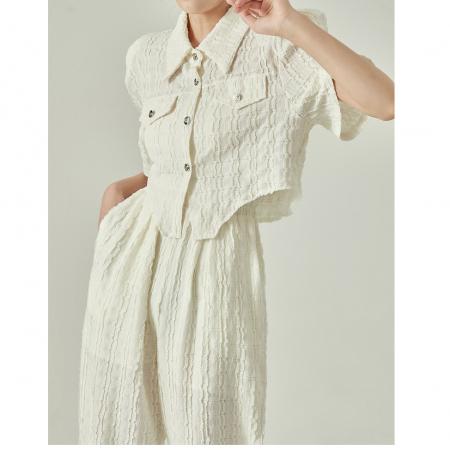 小香风气质休闲套装夏新款轻奢高级感干练通勤百搭韩版两件套 服裝批發女裝批發服飾貨源