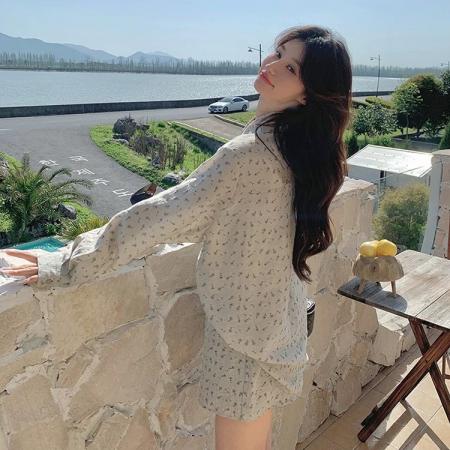 ootd穿搭衬衫短裤套装女春夏减龄休闲度假防晒开衫两件套 服裝批發女裝批發服飾貨源