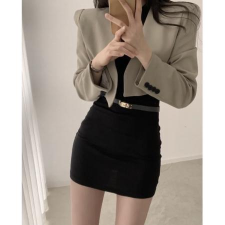 短款黑色韩版西装外套新款春秋气质休闲百搭上衣通勤小西服 服裝批發女裝批發服飾貨源