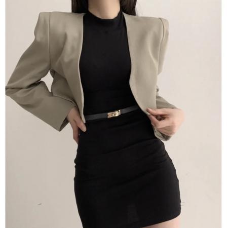 短款黑色韩版西装外套新款春秋气质休闲百搭上衣通勤小西服 服裝批發女裝批發服飾貨源