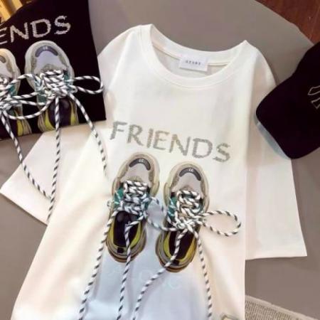 高级感重工烫钻绑带抖音质量纯棉...