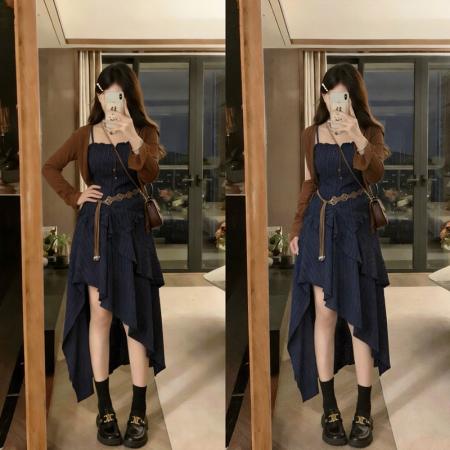 大码胖mm大码纯欲风吊带+半身...