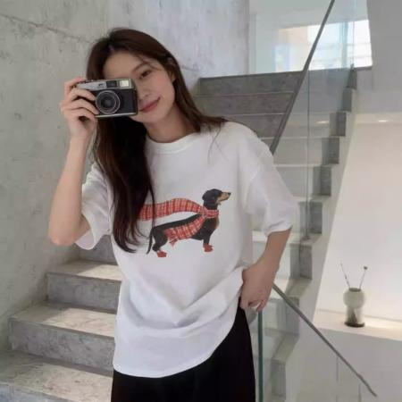 BY12318# 韩系纯棉夏季新款bm港味宽松百搭上衣chic卡通印花短袖T恤女 服裝批發女裝批發服飾貨源