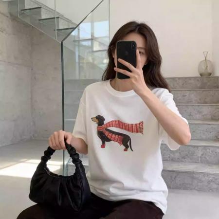 BY12318# 韩系纯棉夏季新款bm港味宽松百搭上衣chic卡通印花短袖T恤女 服裝批發女裝批發服飾貨源